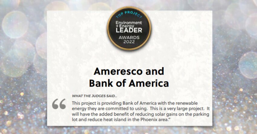 Ameresco E+E Leader Bank of America 